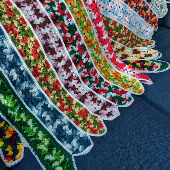 Vintage Crochet Afghan Throw Blanket 68" x 54